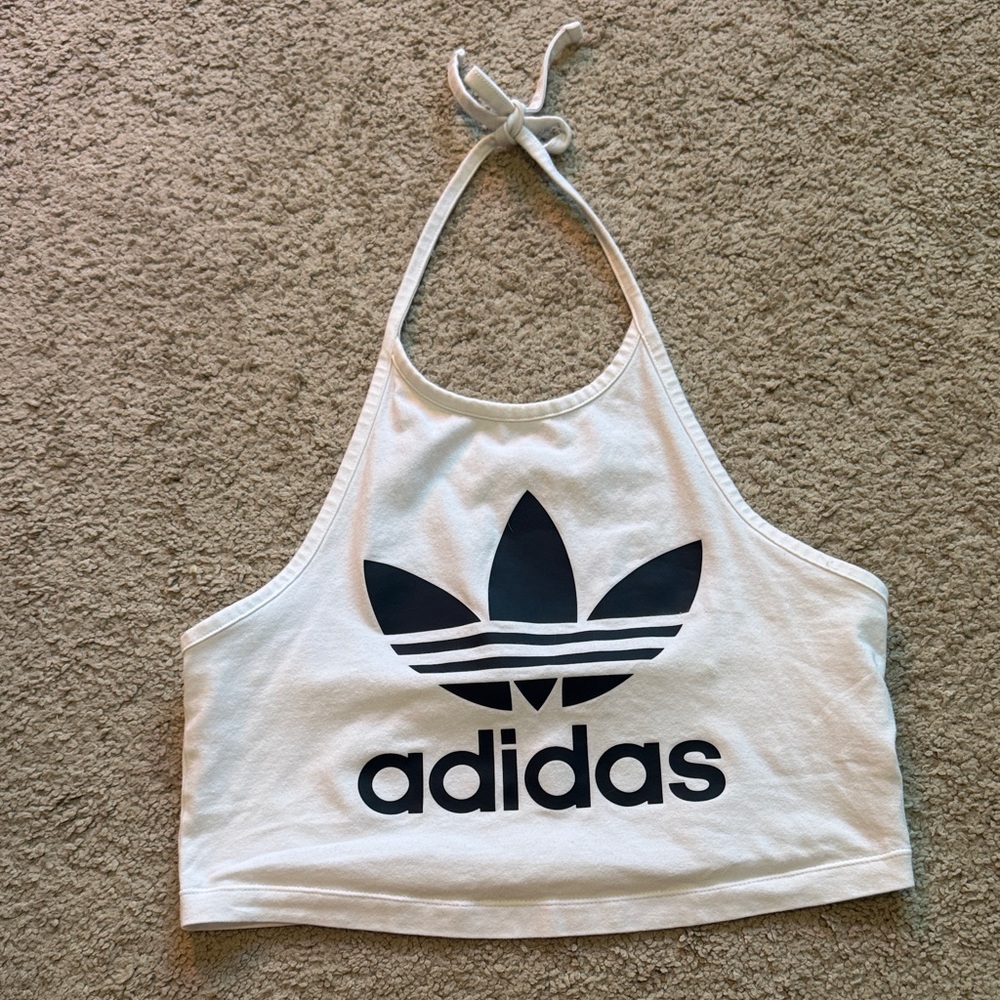 Adidas logo halter crop top